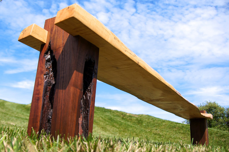 bench in spalted maple and walnut