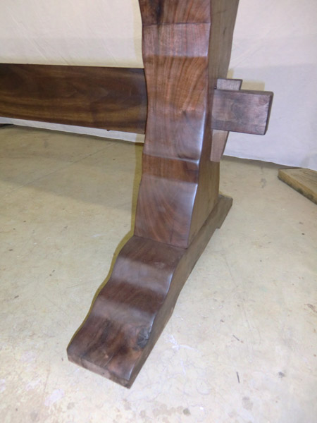 walnut trestle dining table